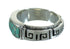 Turquoise Authentic Sterling Silver Southwestern Water Wave Ring Size 5-3/4 QX85724